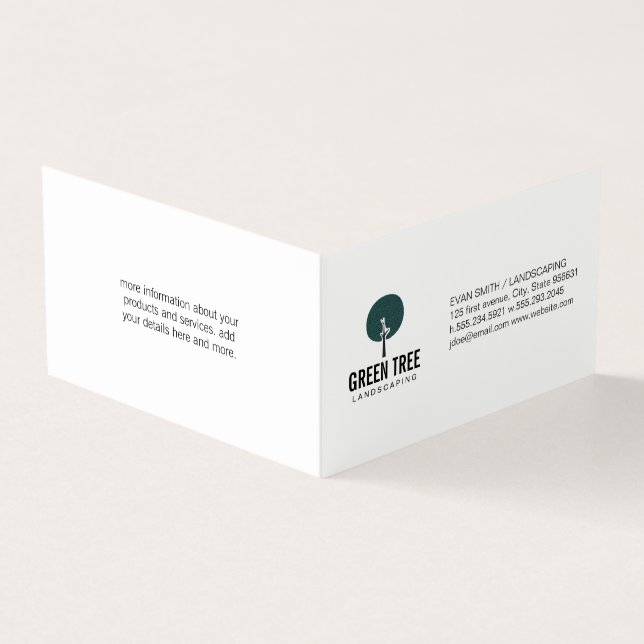 Tree Icon / Landscaper Business Card (Outside)