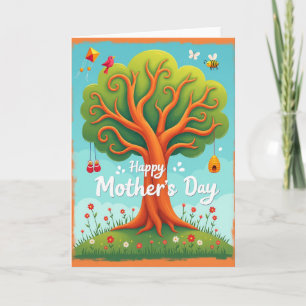 Tree Illustration Mothers Day Card