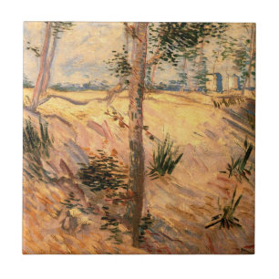 Tree in a Field on a Sunny Day by Vincent van Gogh Tile