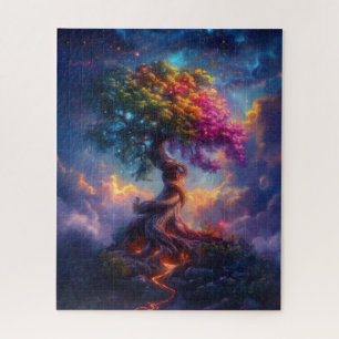Tree in a psychedelic dreamscape jigsaw puzzle