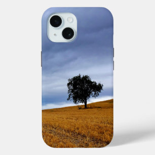 Tree in a wheat field iPhone 15 case