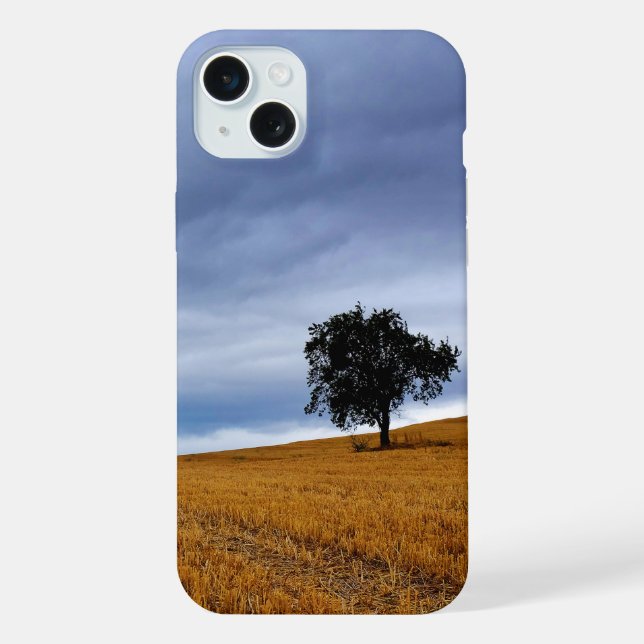 Tree in a wheat field iPhone case (Back)