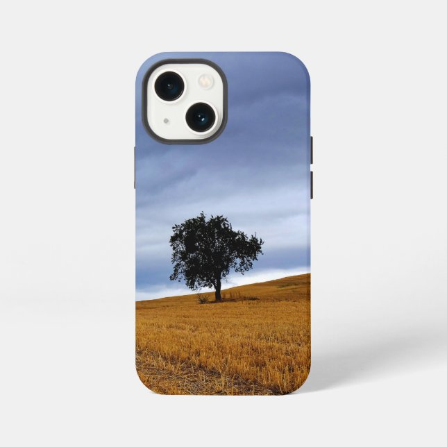Tree in a wheat field iPhone case (Back)