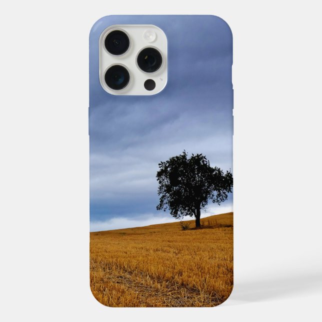 Tree in a wheat field iPhone case (Back)