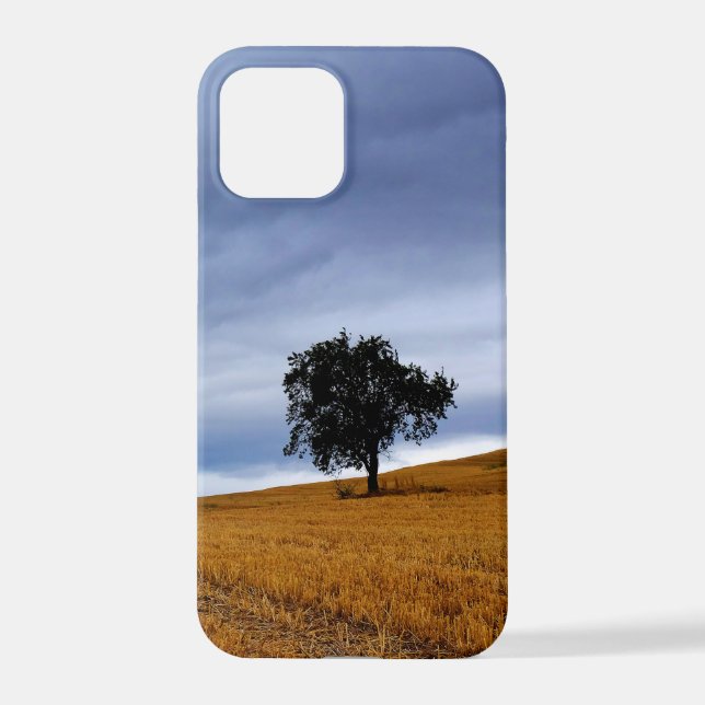 Tree in a wheat field iPhone case (Back)