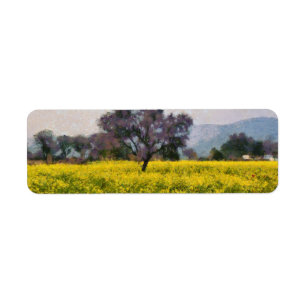 Tree in a yellow vision return address label