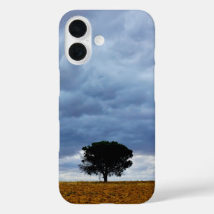 Tree in an empty field iPhone 16 case