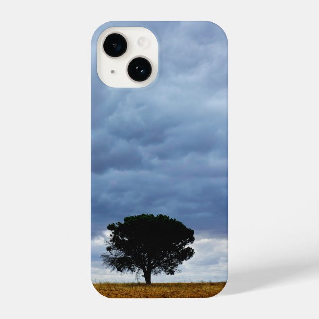 Tree in an empty field iPhone case (Back)