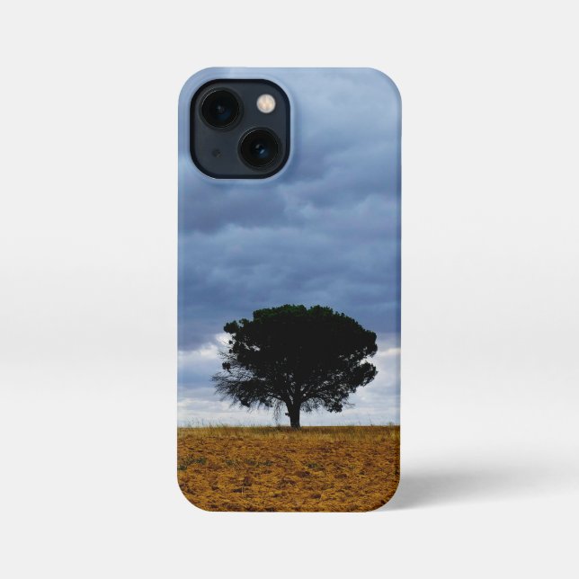 Tree in an empty field iPhone case (Back)