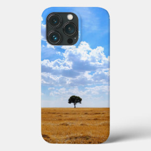 Tree in an harvested wheat field  iPhone 13 pro case
