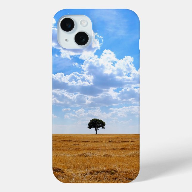 Tree in an harvested wheat field  Case-Mate iPhone case (Back)