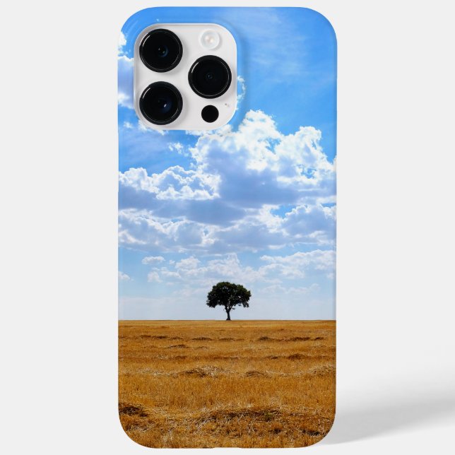 Tree in an harvested wheat field  Case-Mate iPhone case (Back)