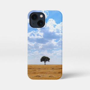 Tree in an harvested wheat field  iPhone 13 mini case