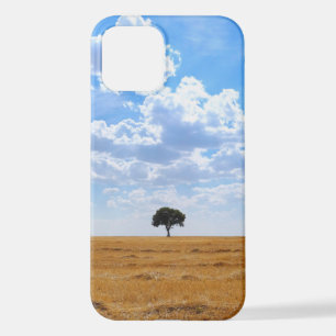 Tree in an harvested wheat field  iPhone 12 case