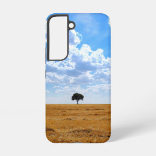 Tree in an harvested wheat field  samsung galaxy case