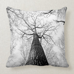 Tree in black and white cushion