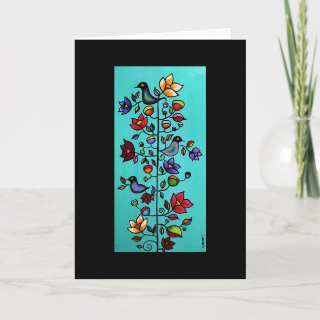 "Tree in Blue One" note card by CatherineHayesArt (Front)