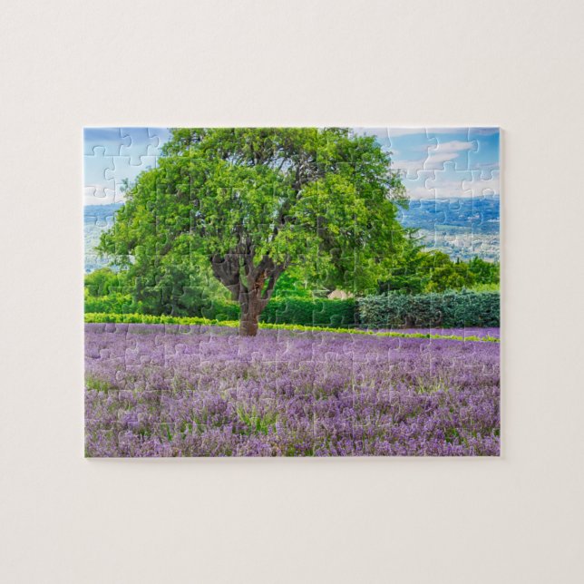 Tree in Lavender Field, France Jigsaw Puzzle (Horizontal)