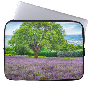 Tree in Lavender Field, France Laptop Sleeve
