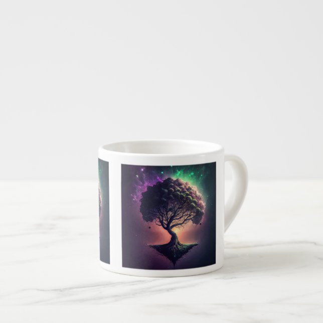 Tree in Space Espresso Mug  (Front Right)