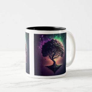 Tree in Space Two-Tone Mug, 11 oz Coffee Mug