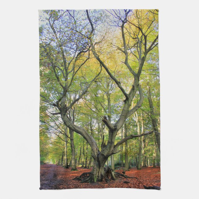 Tree In The Woods Tea Towel (Vertical)