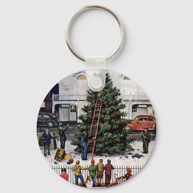Tree in Town Square Key Ring (Front)