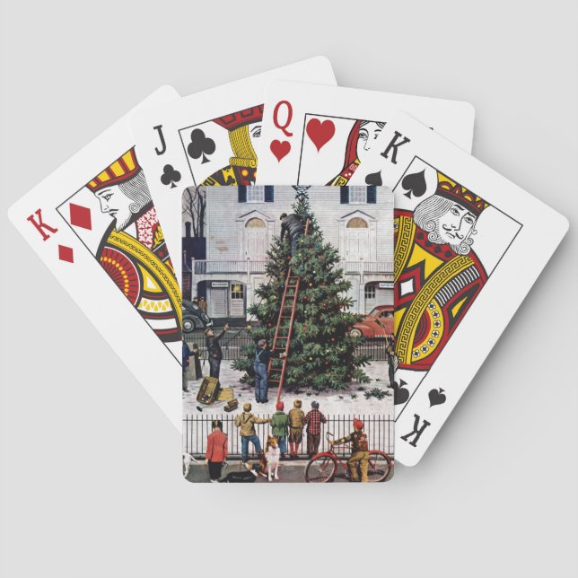 Tree in Town Square Playing Cards (Back)