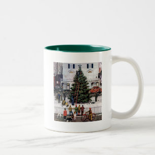 Tree in Town Square Two-Tone Coffee Mug