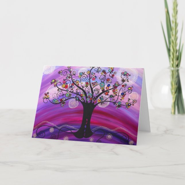 "Tree in Violet" note card by CatherineHayesArt (Front)