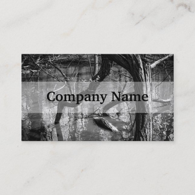 Tree In Water, Dark Horror Photograph, Woods Business Card (Front)