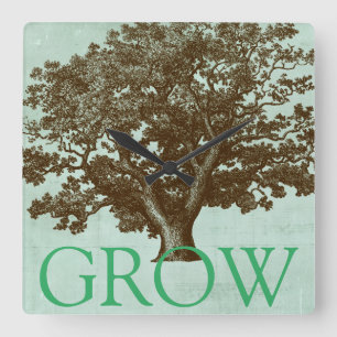 Tree IV Spa Square Wall Clock