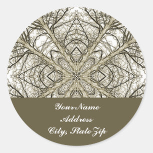 Tree Kaleidoscope Address Sticker