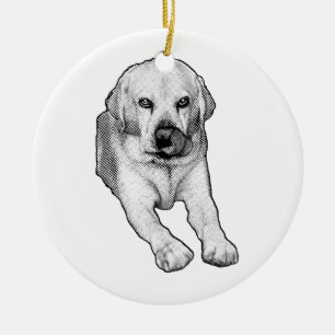 Tree keepsake: Labrador cheer Ceramic Ornament