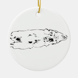Tree keepsake: skyward golden ceramic ornament