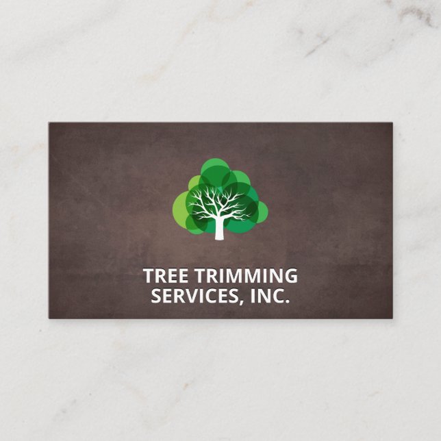 Tree | Landscaping | Brown Business Card (Front)
