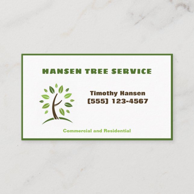 Tree Landscaping Yard Professional Service Business Card (Front)