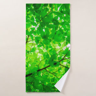 Tree leaf twig texture pattern bath towel
