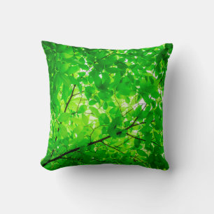 Tree leaf twig texture pattern cushion