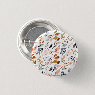 tree leaves 3 cm round badge