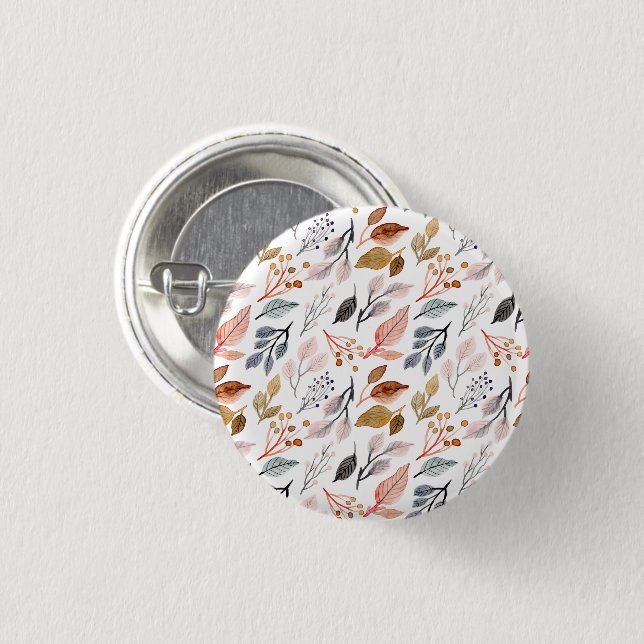 tree leaves 3 cm round badge (Front & Back)