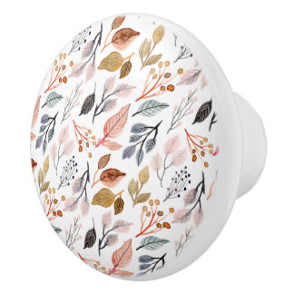 tree leaves ceramic knob