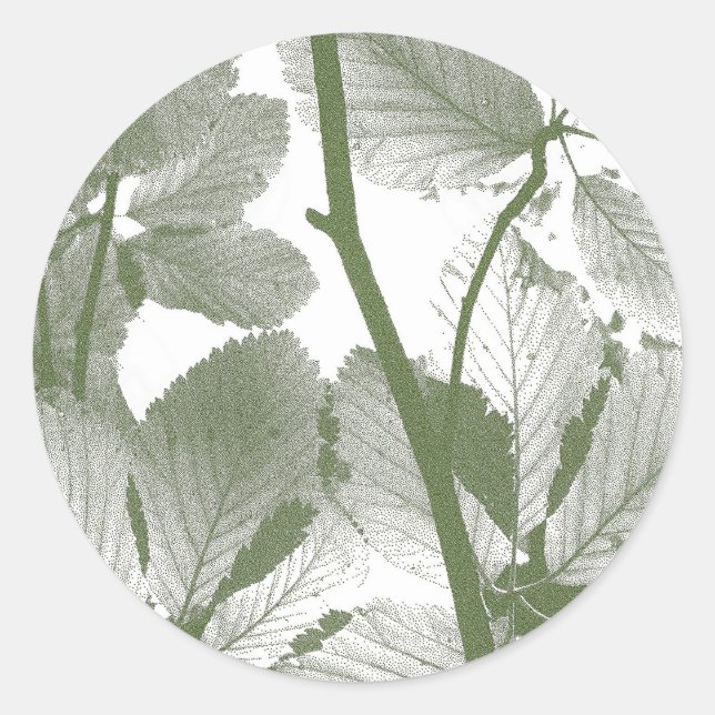 TREE LEAVES CLASSIC ROUND STICKER (Front)