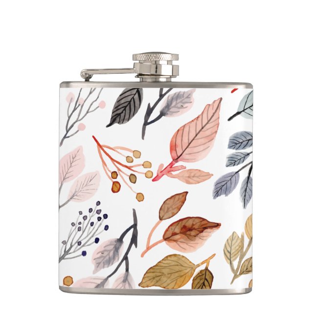 tree leaves hip flask (Front)