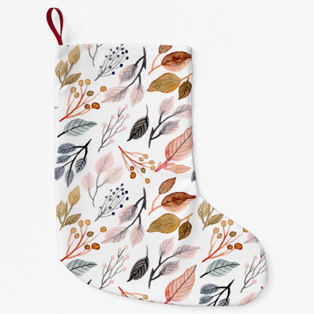 tree leaves small christmas stocking (Front)