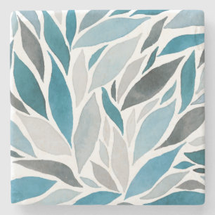 tree leaves stone coaster