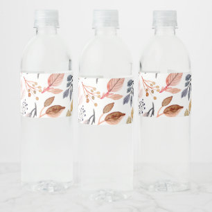 tree leaves water bottle label