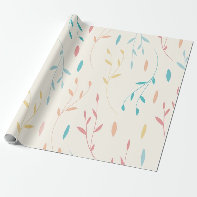 tree leaves wrapping paper (Unrolled)