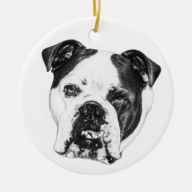 Tree-Light Bulldog Ornament (Front)