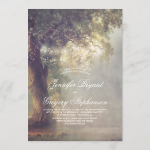 Tree Lights Rustic Country Engagement Party Invitation